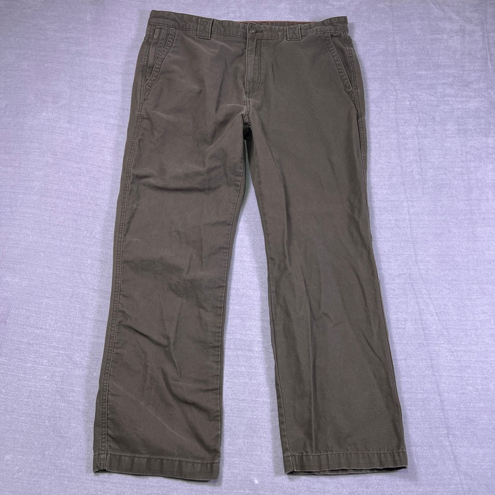 Weatherproof Canvas Straight Leg Mid Rise Chino Pants Mens 38x30 Brown Cotton